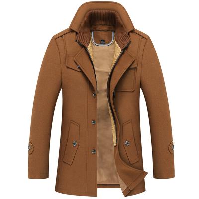 China 2021 New Fashion Long Sustainable Coats For Men Winter Mens Solid Loose Trench Coat Windproof Clothing for sale