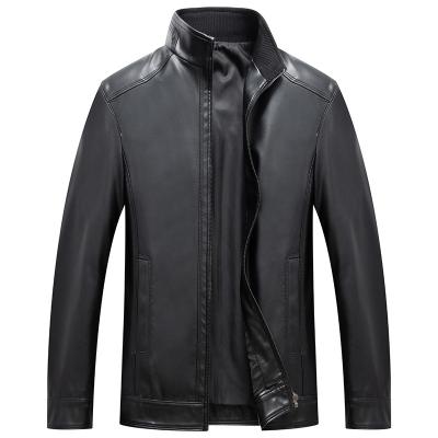 China Durable Excellent Fashion Leather Waterproof Jacket Mens Black Biker Bomber Coats Leather Jackets for sale