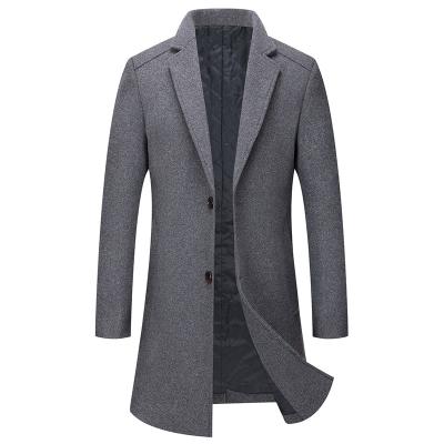 China New viable men's dress wool coat long style thin woolen coat coat that does not require any adjustment woolen ironing for sale