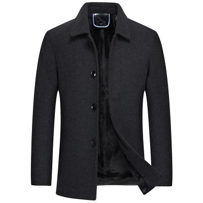 China Fashion Sustainable Men's Short Business Woolen Coat Plus Velvet Thick Woolen Coat for sale