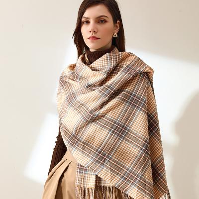 China 2021new winter long autumn winter clothing accessories faux wool scarf fashion contrasting color warm and soft scarf for sale