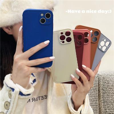 China simple cute shockproof silicone case solid color candy cover phone case for iphone 8 7 funda 2020 max soft tpu back xs xr Se x 11 12 13 for sale