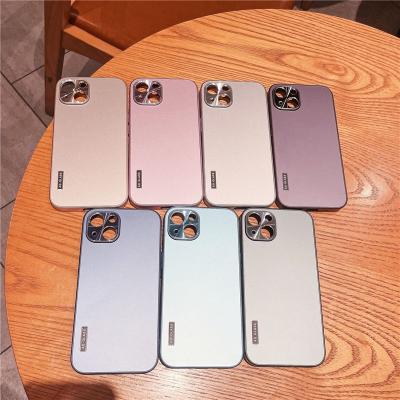 China Femail/iPhone 13 Original Male Luxury Matte Tempered Glass Case For 12 mini 11 pro XS X max XR 7 8 plus Se 2 liquid silicone shockproof for sale