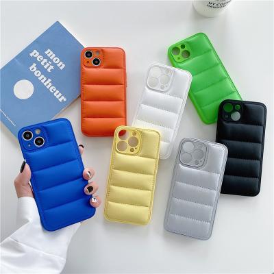 China Femail / Fashion Male Wave Down Winter Jacket Matte Phone Case For Pro 12 11 Pro XS XR X Max Max Solid Color Plated Cover iPhone 13 for sale