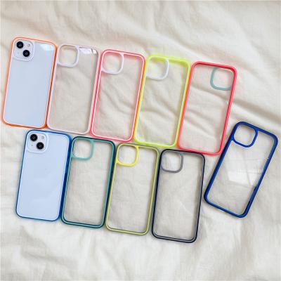 China Femail / Clear Male Shockproof Bumper Phone Case For iPhone 13 Pro 12 11 Max Transparent Acrylic Silicone Back Cover for sale