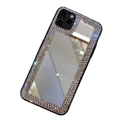 China Ins Bling Full View Mirror Shockproof Case for iphone 11 max xr 7plus xs 8plus, for iphone 12 gold mirror case fit for iphone all models for sale