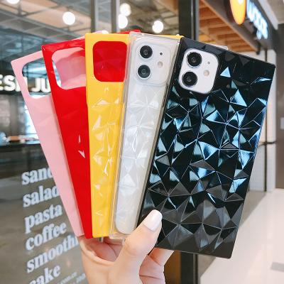 China 2021 Anti-fall designer soft TPU square case for iphone 11 xs 12 7plus max xr 8 plus, for iphone 7 square cases for sale