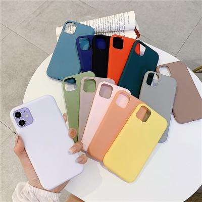 China Solid Color Hot Selling Frosted Case For iphone 12 pro mini 11 x max ultra thin soft rubber case xr xs fit for iphone 11 for sale