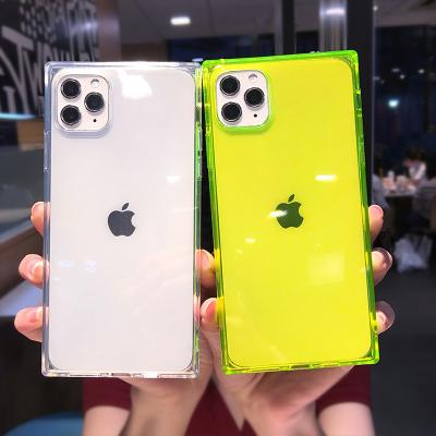 China Cheap Shockproof Anti-drop clear case for iphone 12 pro xr x mini max xs 11, for iphone xs max neon square case for sale