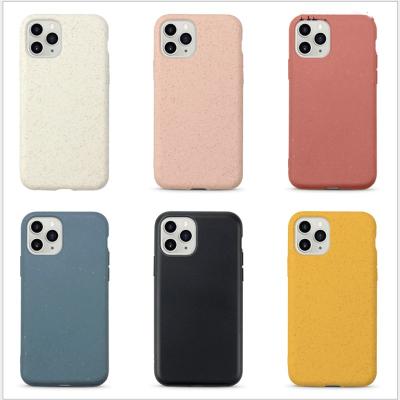 China Wheat Straw Case For iPhone 12 11 Pro SE Max 2020 XS 7 8 Plus Eco-friendly Soft TPU Back Cover Solid Color Matte Phone Funda YA-IP0044 for sale