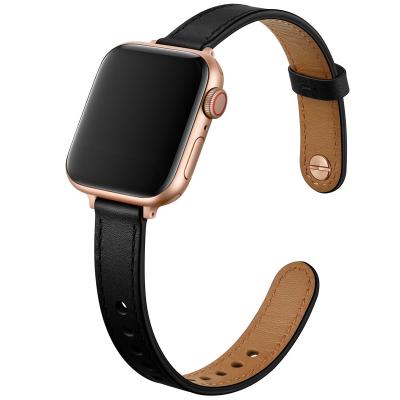 China Leather New Arrive Amazon Hot Brown Color Ultra Thin Retro Leather Band For Apple Watch Watch Strap 5/4/3/2/1 38 40 42 44 mm for sale