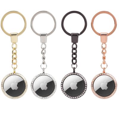 China Anti-drop For Airtags Diamond Metal Case Hard Locator Anti-lost Tracker Case With Key Chain For AirTag Cases for sale