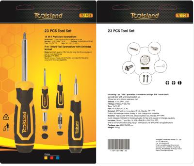 China 23-In-1 Plastic Tool Kit with Standard Screwdriver and Precision Universal Socket and Screwdriver for sale