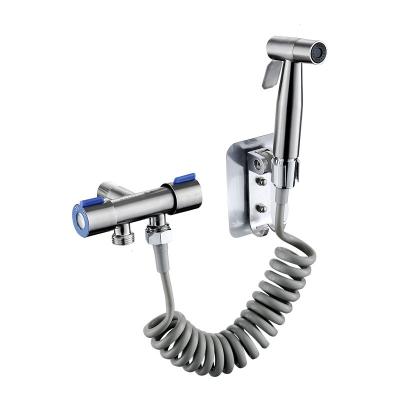 China Contemporary 304 Stainless Steel Toilet Mate Set Pressurized Flush Spray Gun One-in-Two- Dual Switch Multi-Function Women for sale