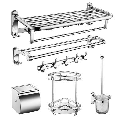 China Rustic Bathroom Hardware Stainless Steel Towel Rack Six-Piece Set Pendant Towel Rack for sale