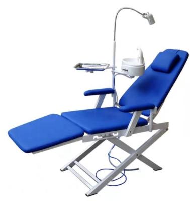 China Portable Dental Mobile Dental Chair Unit Folding Dental Chair Folding Dental Chair with Working Led Light Lamp and Tray for sale