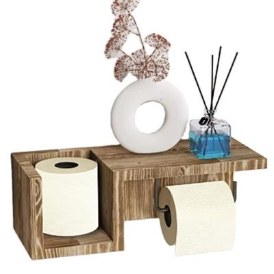 China Hot Selling Material Wooden Toilet Paper Holder Packaging For Bathroom for sale