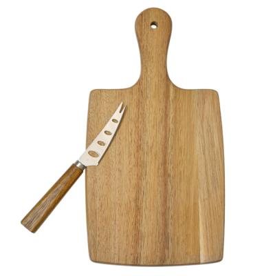 China Sustainable Wholesale Wooden Kitchen Acacia Chopper Cheese Cutting Board Set With Knife for sale