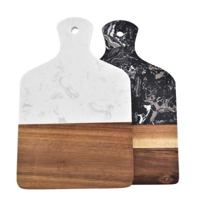 China Sustainable Wholesale Marble And Wood Cheese Board Of Kitchen Chopper Acacia for sale