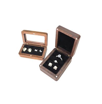 China Custom Logo Design Logo Design Wooden Ring Chain Pendant Box Multi Size Jewelry Organizer Storage Box With Window for sale