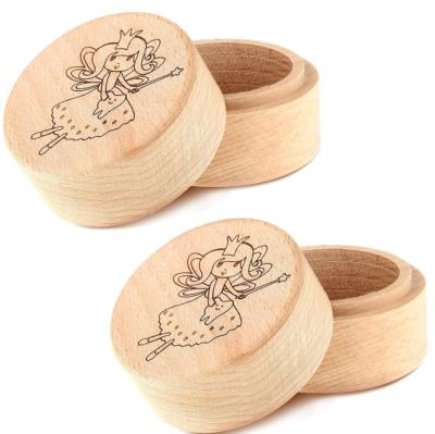 China Europe Wooden Box Wholesale Souvenir Dropped Tooth Keepsake Storage Box Gift for Boy or Girl for sale