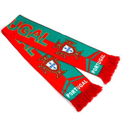 China Scarf 2022, Custom Made Portugal Soccer Polyresin Portugal Soccer Scarf Qatar World Cup Sports Souvenir Soccer Scarf for sale