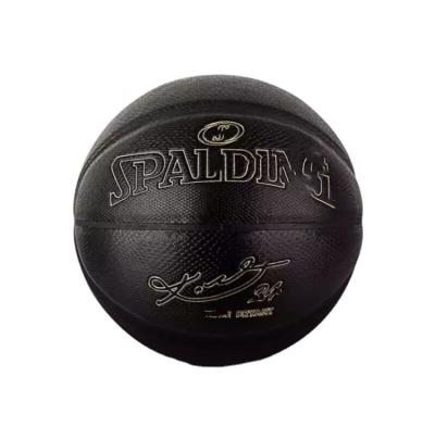 China Basketball Playing PU Leather Size Official Basketball Star Commemorative Black Rubber Basketball for sale