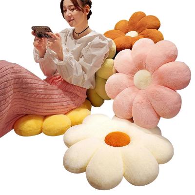 China Beautiful Flower Futon Floor Chair Cushion Bedroom Small Daisy Waist Pillow Cushion High Quality Eco-friendly Sofa Cushion for sale