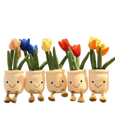 China High Quality New Tulip Stuffed Plush Succulent Doll Factory Interior Decor Gift for sale