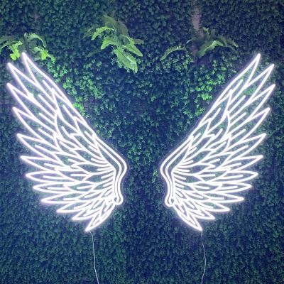 China Buildings Drop Shipping In Stock Manufacturer Angel Wings Custom 3D LED Light Acrylic Neon Sign Open Letter for sale