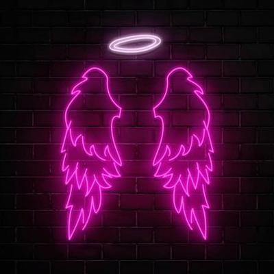 China LANDSCAPE Drop Shipping NO MOQ Wall Mounted Flexible Light Acrylic Angel Wings Custom Letter 12V Neon Sign for sale