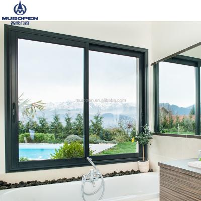 China Folding Screen Double Glazed Windows Australia Standard AS2047 Approved Anodized Aluminum Window Sliding Iron Window Grill Design for sale