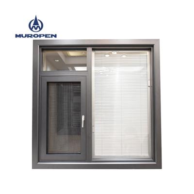 China AU and NZ standards magnetic screen curtain energy saving aluminum window with blinds inside for sale