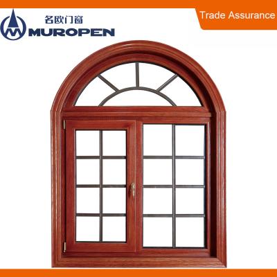 China Aluminum Arched Swing Window With Grille Design for sale