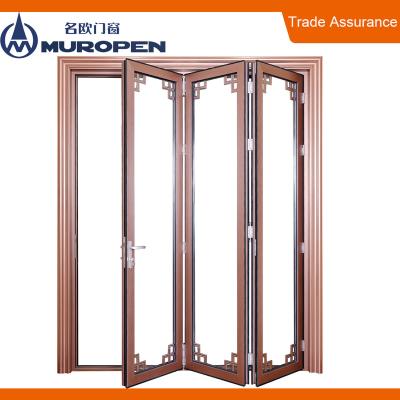 China Sliding Bus Folding Door Aluminum Slat Iron Glass Folding Door for sale