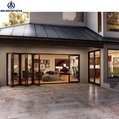 China Folding USA Australian Standard Aluminum Triple Double Glazed Thermal Break Powder Coated Anodized Sliding Doors for sale