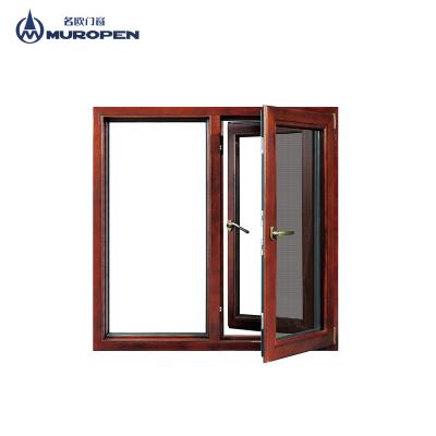 China Wood Clad Aluminum Swing Sash Windows And Doors Modern Wood Window Fixed Windows for sale