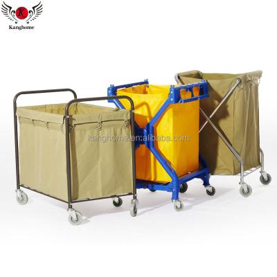 China High Quality Hotel Room Service Cart Hotel Room Service Cart Hot Selling Plastic or Stainless Steel Laundry Cart for sale