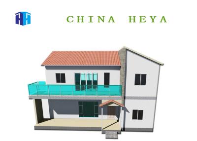 China Long Life Span Two Storey Prefab House Villa EPS Sandwich Tile Roof Anti Impact for sale