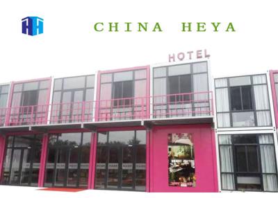 China Durable Double Storey Prefab House Modular Container Hotel Rooms 25 Years Life Span for sale