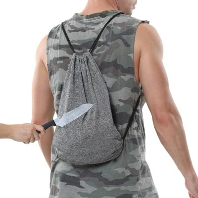 China Good quality uhmwpe HPPE fabric Anti-shear normal thin special slash proof cut resistant drawstring Theft-resistant sports backpack for sale