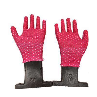 China Breathable High Quality Customized Logo 13G Knitted Polyester Safety Nylon Gloves for sale