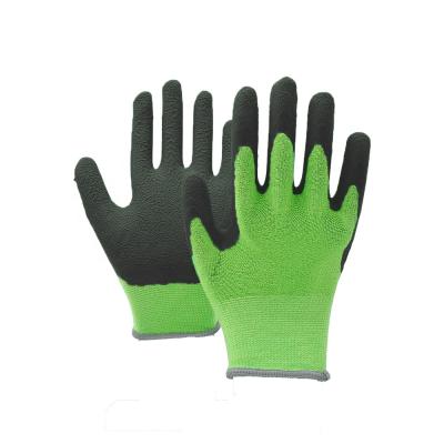 China Anti-smash GLOVEMAN cheap dipped 13G polyester coating sponge rubber construction latex coated safety work gloves for sale