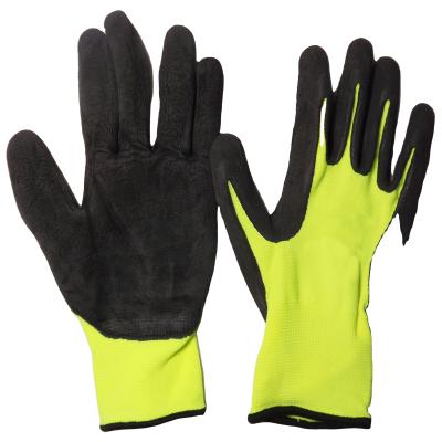 China Gaden Glove GLOVEMAN 13 Gauge Polyester Liner Coated Sponge Rubber Gloves for sale