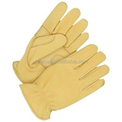 China Porter GLOVEMAN Industrial Safety Double Palm Driver Leather Work Gloves for sale