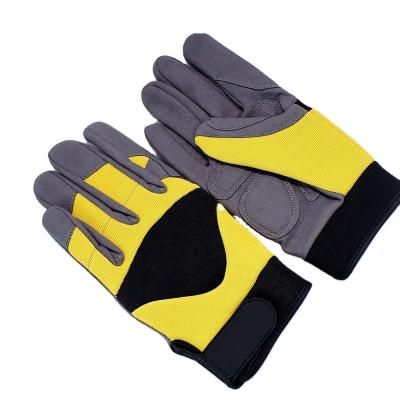 China High Quality Yellow Outdoor Protective Mechanic Gloves Assembly GLOVEMAN China for Drilling Safety for sale