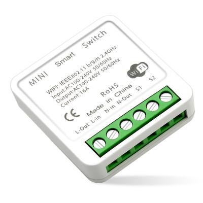 China Hot selling tuya mini wireless app control convenient security wifi switch module for smart home lighting for sale