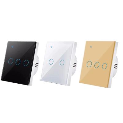 China Hot Selling Convenient Safety Radio 3 Band Smart Life Eu Wifi Panel Touch Neutral Wireless Smart Switch for sale