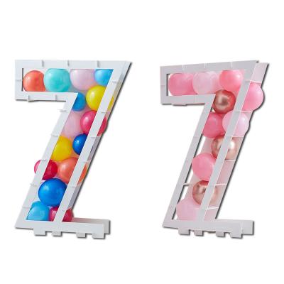 China 0 To 9 Baby Birthday Number Decor Balloon Frame Organic Number Balloon Filler Box Removable DIY Holder for sale