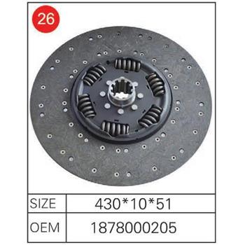 China Heavy Duty Truck Best quality clutch disc 1878000205 430mm for truck clutch plate factory for sale